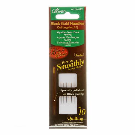 Clover Black Gold Quilting Needles Size 10 - 4981CV