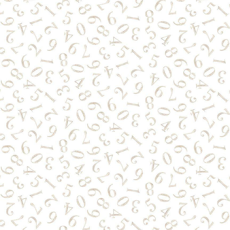 DS Count On Me Numbers - DNS3319-WHITE - Cotton Fabric