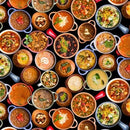 EZS Favorite Foods Soups - 740-BLACK - Cotton Fabric