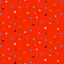 EZS Let's Take A Ride Dots - 626-FLAME-RED - Cotton Fabric