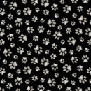 EZS Paw Print - 181-Black - Cotton Fabric