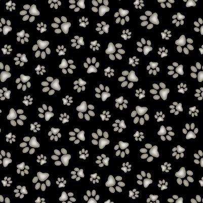 EZS Paw Print - 181-Black - Cotton Fabric