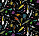 EZS Tight Lines - 5002-BLACK - Cotton Fabric