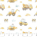 FIGO Little Builders - 91352-10 White - Cotton Fabric