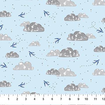 FIGO Mini Metropolis - 91191-40 Blue - Cotton Fabric