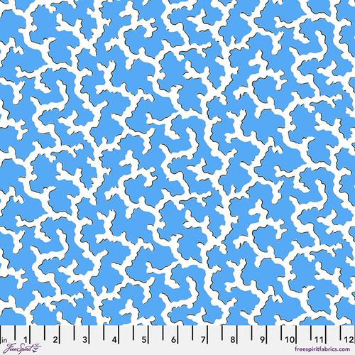 FS Kaffe Fassett Collective Coral - PWPJ004.BLUE - Cotton Fabric