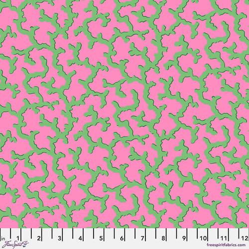 FS Kaffe Fassett Collective Coral - PWPJ004.GREEN - Cotton Fabric
