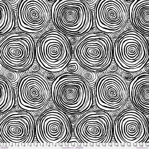 FS Kaffe Fassett Collective Onion Rings - QBBM001.BLACK - Cotton Fabric