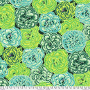 FS Kaffe Fassett Collective Picotee Carnations - PWPJ133.GREEN - Cotton Fabric