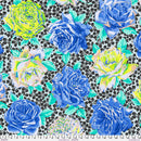 FS Kaffe Fassett Collective Rose Bloom - PWPJ077.BLUE - Cotton Fabric