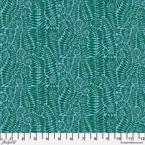 FS Kaffe Fassett Collective SM Fronds - PWBM098.TURQUOISE - Cotton Fabric