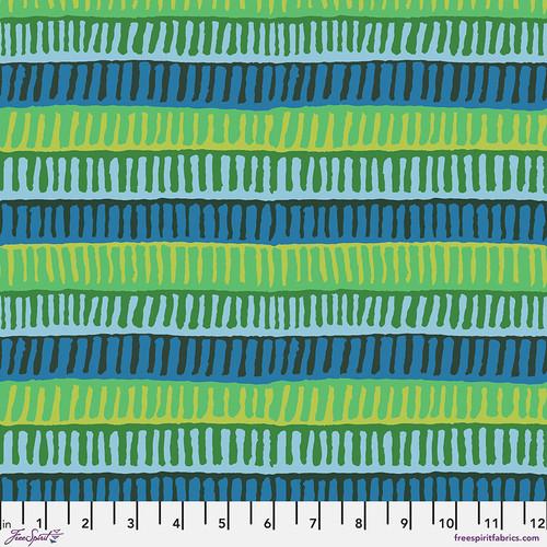 FS Kaffe Fassett Collective Zipper Stripe - PWBM103.GREEN - Cotton Fabric