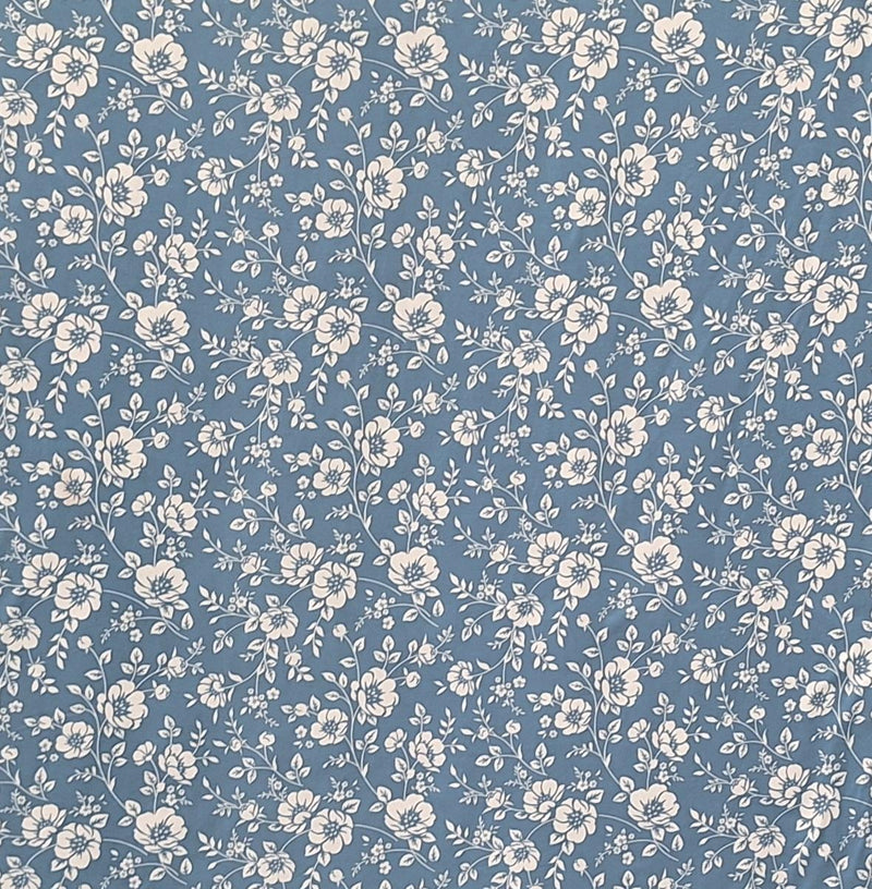 FTWH DTY Brushed Floral - FA15154 Denim - Dress & Apparel Fabric