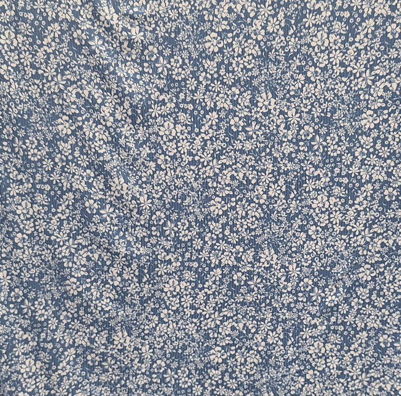 FTWH Rib Knit Charity Floral - FA15283 Blue - Dress & Apparel Fabric