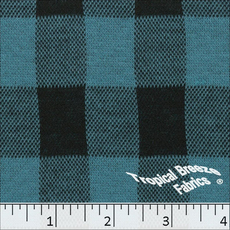 GDS Buffalo Plaid Knit - 32327-TL Teal - Dress & Apparel Fabric