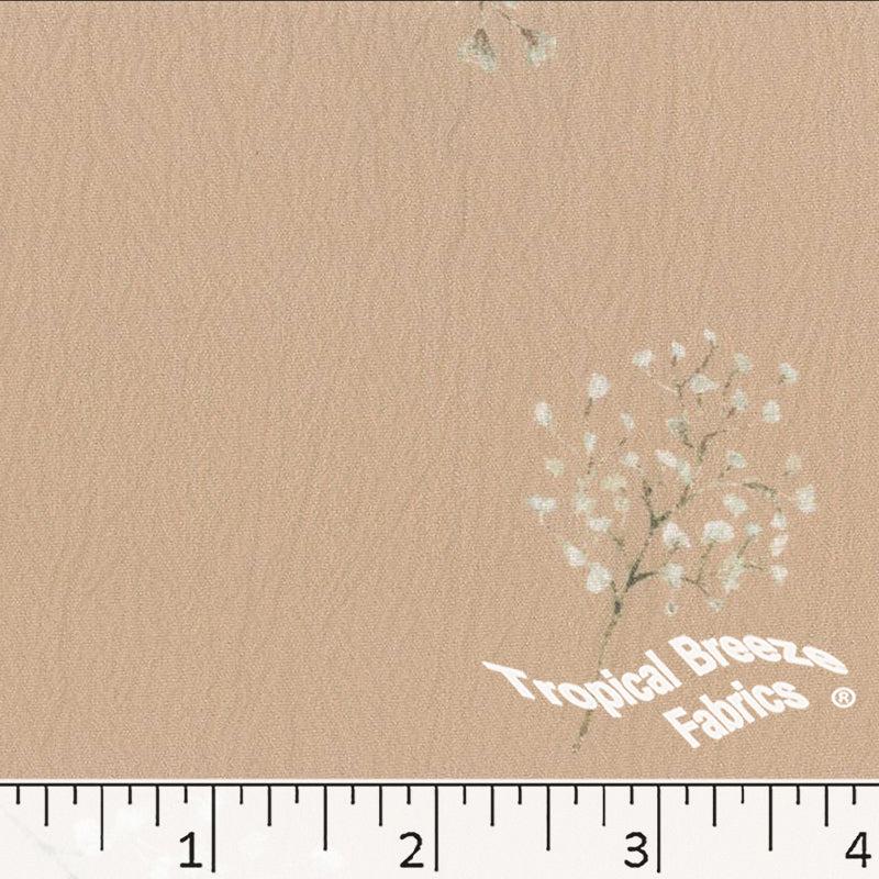 GDS Poly Crinkle Creme Print - 42518-AL Almond - Dress & Apparel Fabric