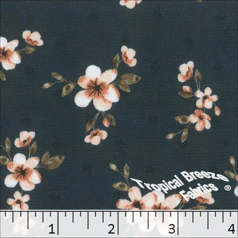 GDS Polyester Swiss Dot Floral Print - 32348-MA Mallard - Dress & Apparel Fabric