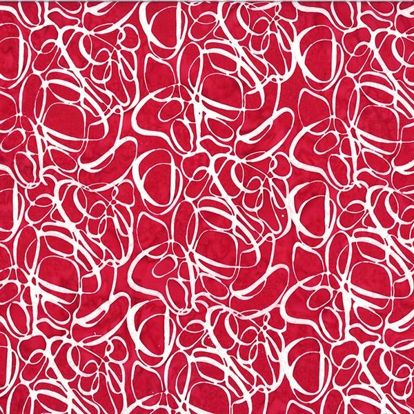 HFF Bali Batik Abstract Circles - V2517-75 Peppermint - Cotton Batik Fabric