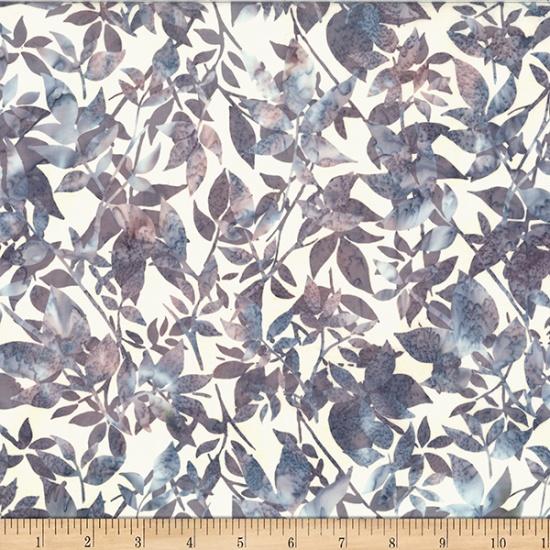 HFF Bali Batik Distressed Leaves - V2550-330 Crystal - Cotton Fabric