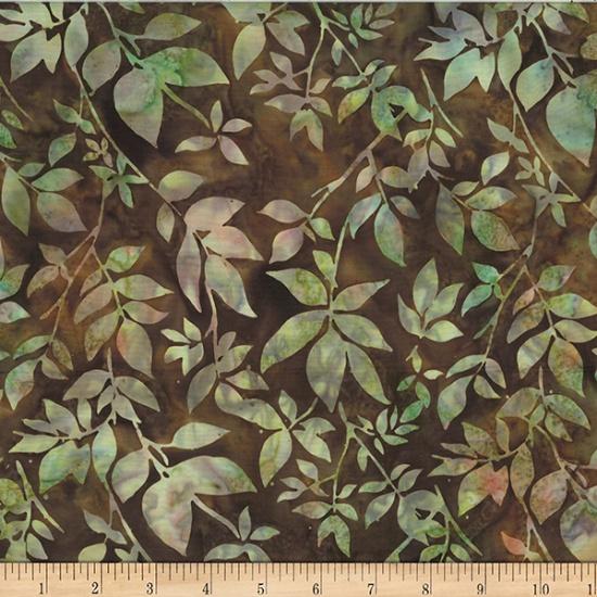 HFF Bali Batik Distressed Leaves - V2550-58 Earth - Cotton Fabric
