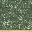 HFF Bali Batik Disty Flowers - V2555-331 Herb - Cotton Batik Fabric