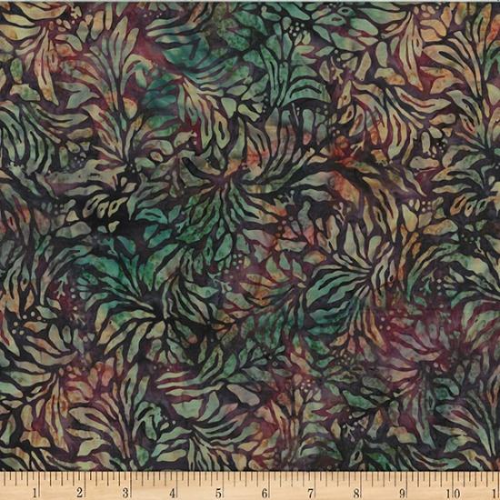 HFF Bali Batik Floral Stems - V2557-533 Nightshade - Cotton Fabric