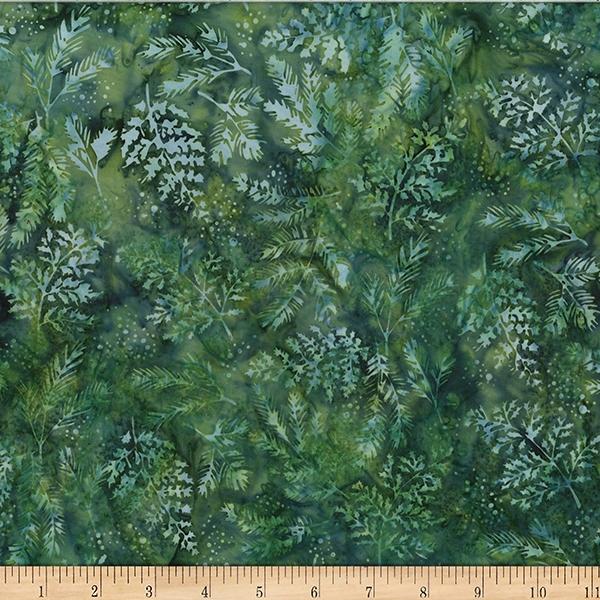 HFF Bali Batik Forest Edge Pine Fern - W2570-377 Spinach - Cotton Batik Fabric