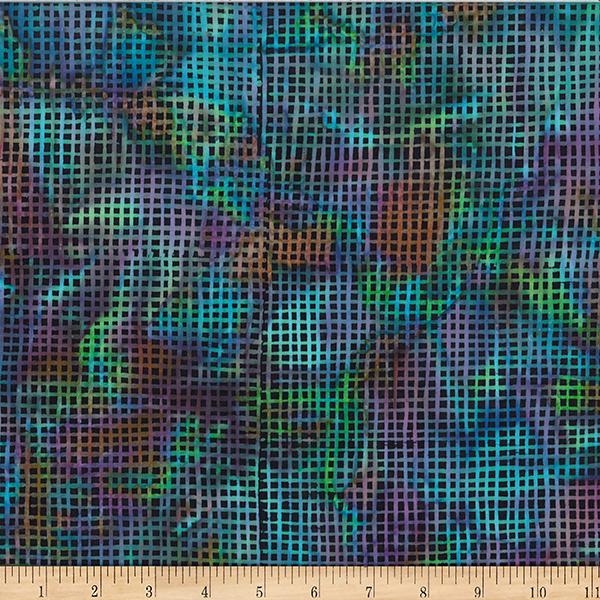HFF Bali Batik Fresh Meadow Double Line - W2560-657 Spectrum - Cotton Batik Fabric
