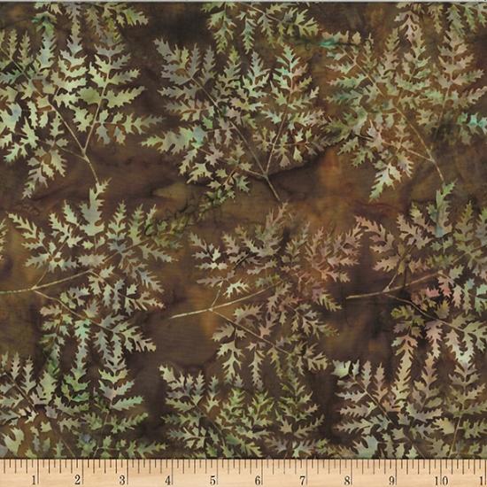 HFF Bali Batik Large Fern - V2548-58 Earth - Cotton Fabric