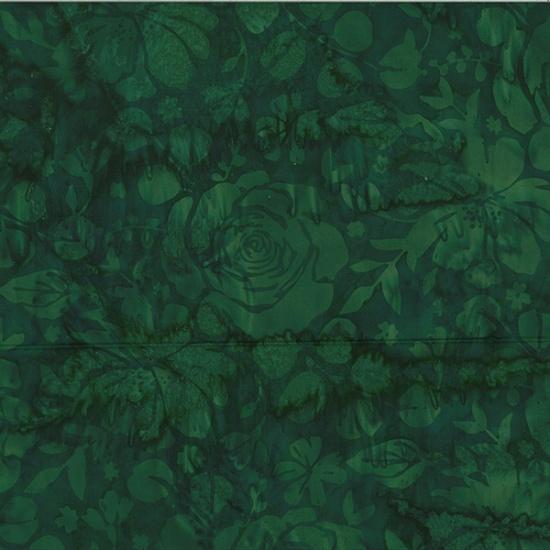 HFF Bali Batik Large Mixed Floral - V2533-31 Emerald - Cotton Batik Fabric