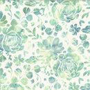 HFF Bali Batik Large Mixed Floral - V2533-581 Bluegrass - Cotton Batik Fabric