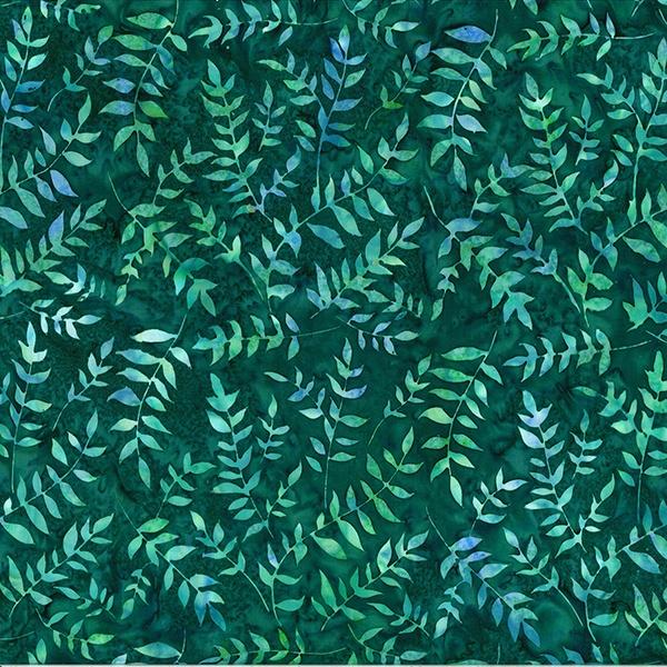 HFF Bali Batik Leaf - V2520-272 Mallard - Cotton Batik Fabric