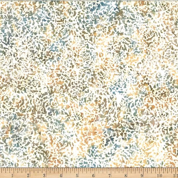 HFF Bali Batik Misty Shores Big Floral - W2566-64 Tan - Cotton Batik Fabric