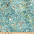 HFF Bali Batik Misty Shores Big Floral - W2568-41 Aqua - Cotton Batik Fabric