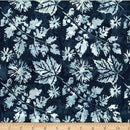 HFF Bali Batik Veined Leaves - V2547-128 Midnight - Cotton Batik Fabric