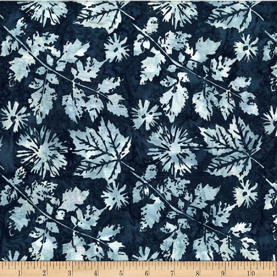 HFF Bali Batik Veined Leaves - V2547-128 Midnight - Cotton Fabric