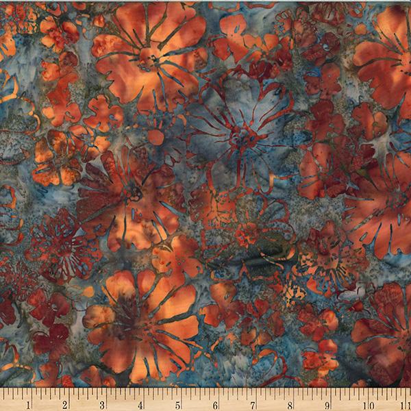 HFF Bali Batiks Bold Floral - X2634-573 Pecan - Cotton Batik Fabric
