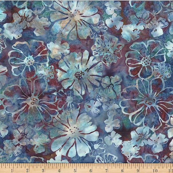 HFF Bali Batiks Bold Floral - X2634-582 Twilight - Cotton Batik Fabric