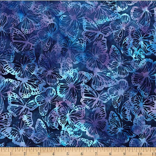 HFF Bali Batiks Butterflies - X2623-243 Delft - Cotton Batik Fabric