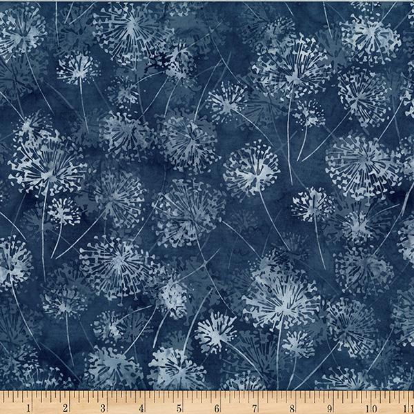 HFF Bali Batiks Dandelion - X2625-55 Charcoal - Cotton Batik Fabric