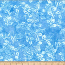 HFF Bali Batiks Decorative Leaves - W2583-1 Azure - Cotton Batik Fabric