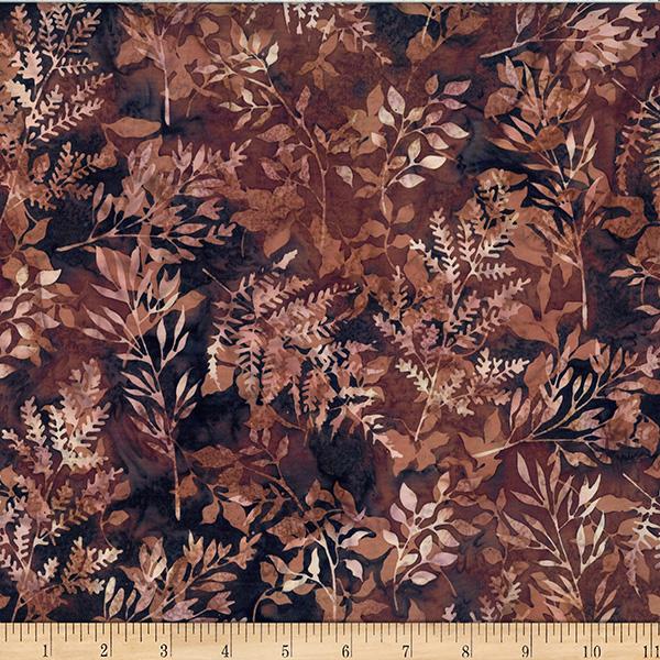 HFF Bali Batiks Leafy Branches - X2627-180 Walnut - Cotton Batik Fabric