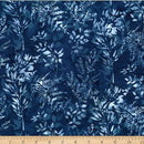 HFF Bali Batiks Leafy Branches - X2627-19 Navy - Cotton Batik Fabric