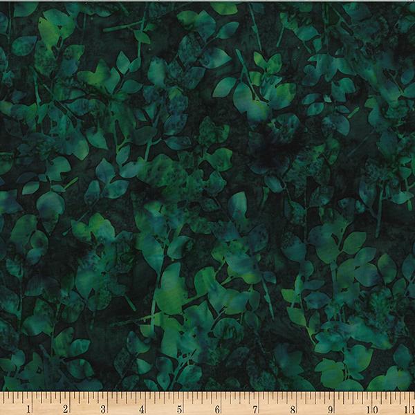HFF Bali Batiks Leaves - W2585-309 Viridian - Cotton Batik Fabric