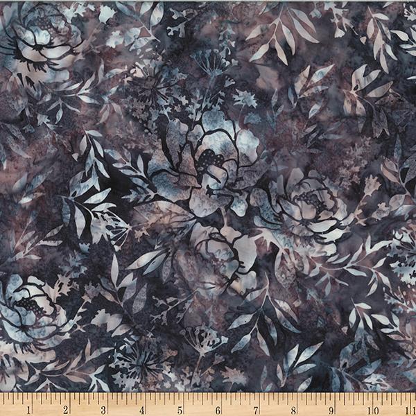 HFF Bali Batiks Mixed Floral/Leaves - W2578-11 Mauve - Cotton Batik Fabric