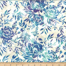 HFF Bali Batiks Mixed Floral/Leaves - W2578-518 Splash - Cotton Batik Fabric