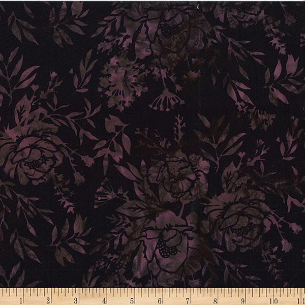 HFF Bali Batiks Mixed Floral/Leaves - W2578-704 Deep Earth - Cotton Batik Fabric