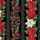 HFF Blooming Holidays - X7789-213S Onyx/Silver - Cotton Metallic Fabric