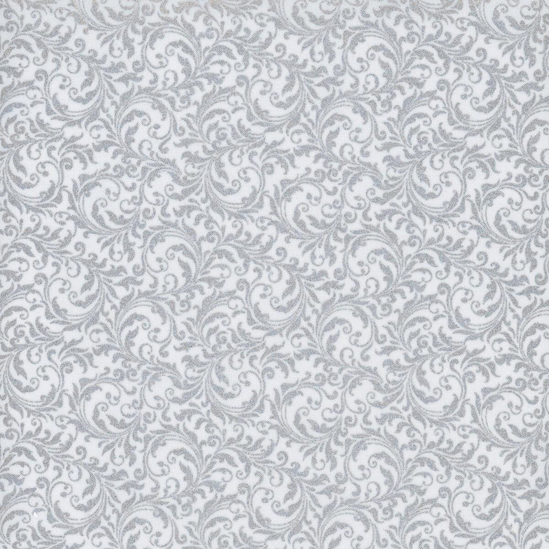 HFF Blooming Holidays - X7790-176S Ice/Silver - Cotton Metallic Fabric