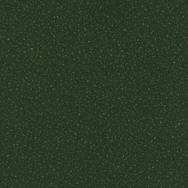 HFF Blooming Holidays - X7793-60G Hunter/Gold - Cotton Metallic Fabric